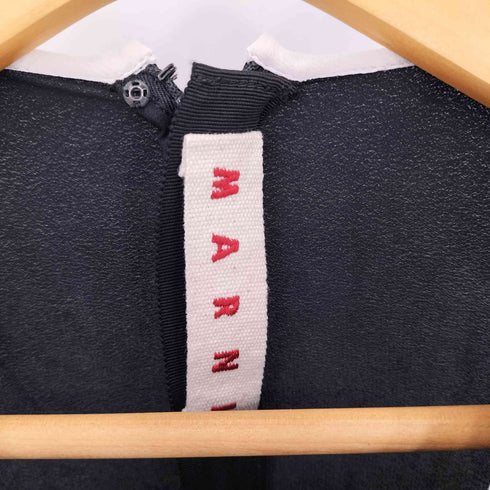 マルニ MARNI ポルトガル製 シルク混 レース切替 半袖ワンピース レディース 38