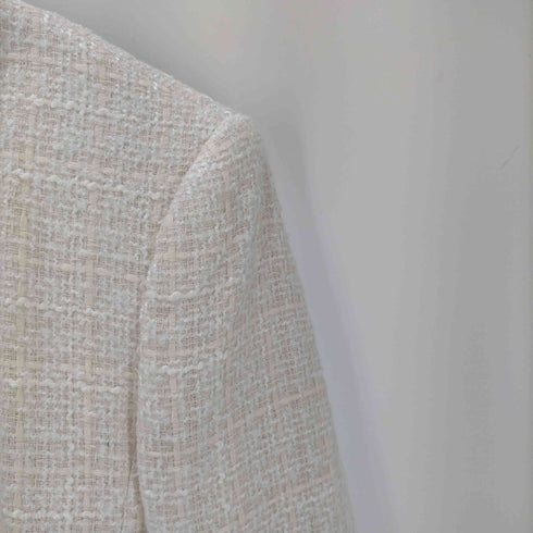ザラ ZARA ツイード ノーカラージャケット レディース import:M