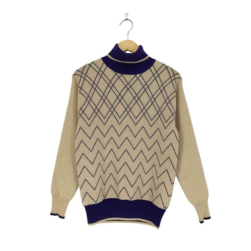 ハバーサックアタイア HAVERSACK ATTIRE cashmere カシミヤ100% アーガイルデザインセーター メンズ JPN:M