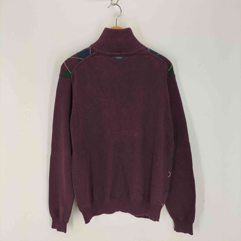 ノーティカ NAUTICA アーガイル柄 ハーフジップ ニットセーター メンズ S