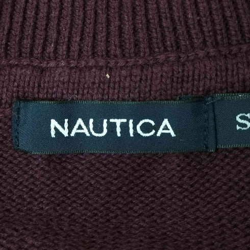 ノーティカ NAUTICA アーガイル柄 ハーフジップ ニットセーター メンズ S