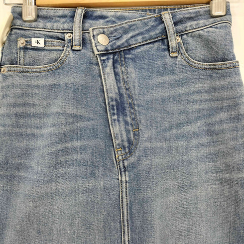 カルバンクラインジーンズ Calvin Klein Jeans カウレザーパッチ デニムロングスカート レディース W24