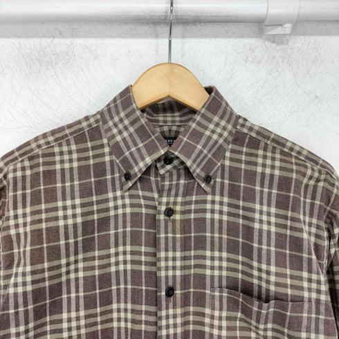 バーバリーロンドン BURBERRY LONDON チェック柄 コットン 長袖 ボタンダウンシャツ メンズ import:M