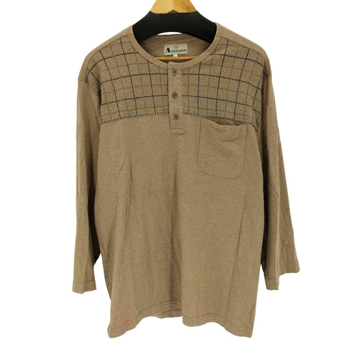 アクアスキュータム AQUASCUTUM 刺繍ロゴ ヘンリーネック カットソー メンズ L