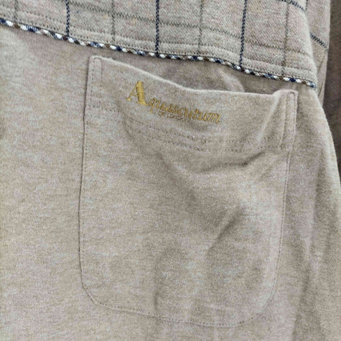 アクアスキュータム AQUASCUTUM 刺繍ロゴ ヘンリーネック カットソー メンズ L