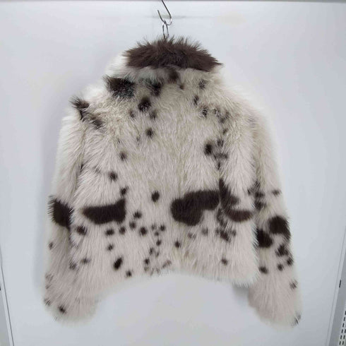ザラ ZARA SHORT ANIMAL PRINT FAUX FUR JACKET ショート アニマル プリント フェイクファー ジャケット レディース import:S