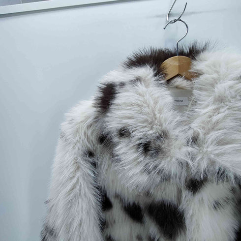 ザラ ZARA SHORT ANIMAL PRINT FAUX FUR JACKET ショート アニマル プリント フェイクファー ジャケット レディース import:S