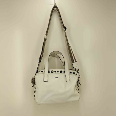 アニヤハインドマーチ ANYA HINDMARCH ハトメ レザーショルダーバッグ Y2K レディース