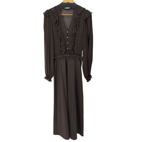 ザラ ZARA シアー フリル ワンピース レディース import:XS