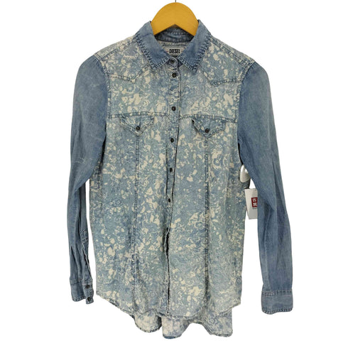 ディーゼル DIESEL 総柄 切替 デニムシャツ メンズ import:XS
