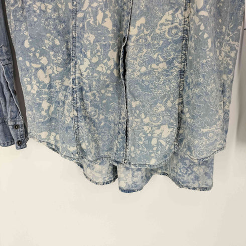 ディーゼル DIESEL 総柄 切替 デニムシャツ メンズ import:XS