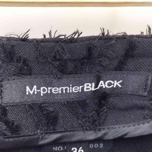 エムプルミエブラック M-premier BLACK 総柄 フリンジデザイン フレアワイドパンツ レディース 36