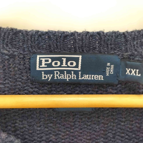 ポロバイラルフローレン Polo by RALPH LAUREN 90s リネンコットン クルーネックニット メンズ JPN:XXL
