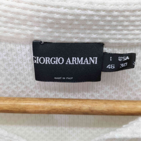 ジョルジオアルマーニ Giorgio Armani ワッフル サーマル地 クロップド 長袖ポロシャツ レディース EUR:46