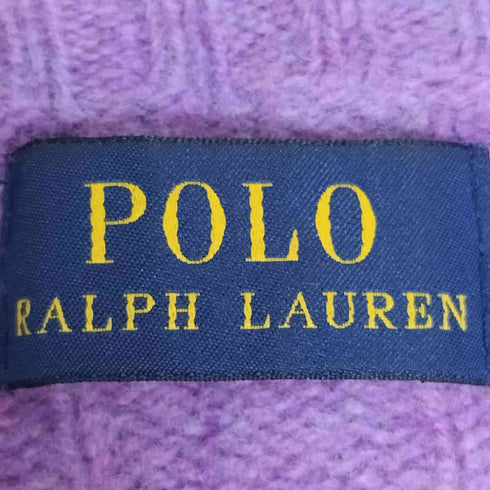 ポロラルフローレン POLO RALPH LAUREN ポニー刺繍 ケーブル編み カシミヤ クルーネック ニット セーター レディース import:XS