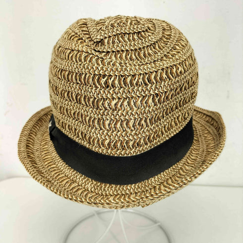 ベーシックエンティ BASIQUENTI K刺繍 中折れ 麦わら ストローハット メンズ 57-59cm