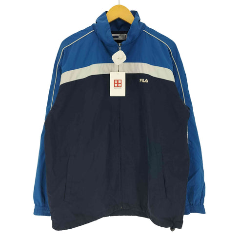 フィラ FILA 裏地メッシュ ラインパイピング ロゴ刺繍 ジップアップ ジャケット メンズ import:M