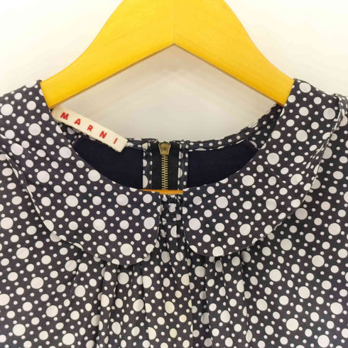 マルニ MARNI シルク切替 フリルブラウス レディース 38