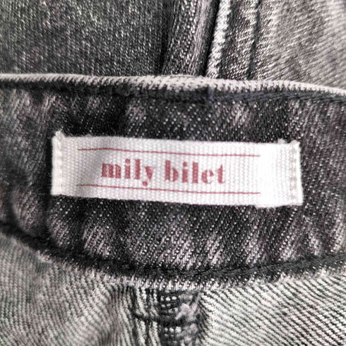 MILY BILET オーロラストーン付きヴィンテージライクカーブデニムパンツ レディース JPN:M