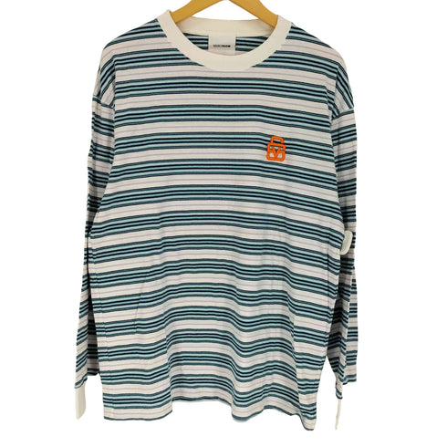 ボルトルーム vaultroom ロゴ刺繍 ボーダー クルーネック ロングスリーブ Tシャツ メンズ JPN:L