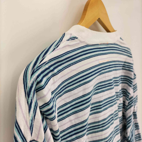 ボルトルーム vaultroom ロゴ刺繍 ボーダー クルーネック ロングスリーブ Tシャツ メンズ JPN:L