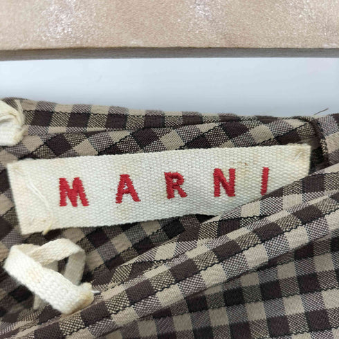 マルニ MARNI ギンガムチェックリボンデザインスカート レディース 38