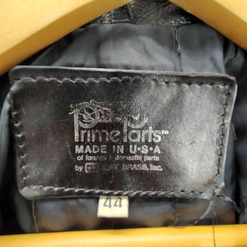 PrimeParts USA製 YKKジップ カウハイド スタッズ レザー ダブル ライダース ジャケット メンズ US:44
