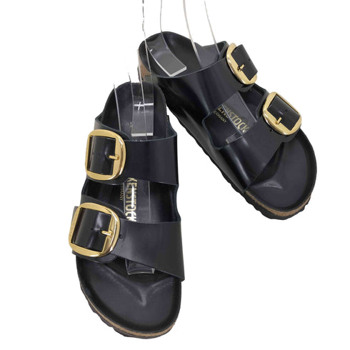 ビルケンシュトック BIRKENSTOCK アリゾナビックバックル ブラック ゴールド コンフォートサンダル レディース EUR:37