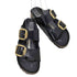 ビルケンシュトック BIRKENSTOCK アリゾナビックバックル ブラック ゴールド コンフォートサンダル レディース EUR:37