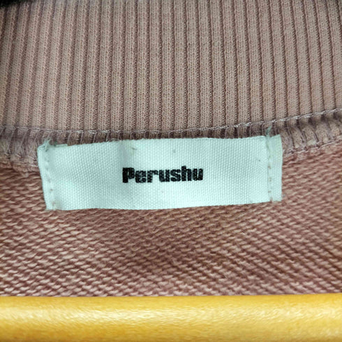 ペルーシュ Perushu フロントロゴ刺繍クルーネックスウェット メンズ JPN:L