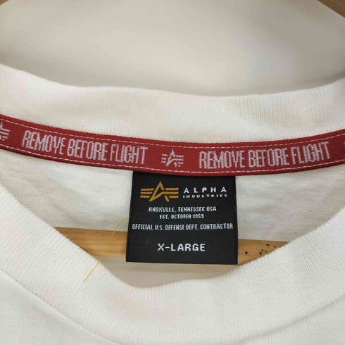 アルファインダストリーズ ALPHA INDUSTRIES ロゴプリント クルーネックTシャツ メンズ import:XL