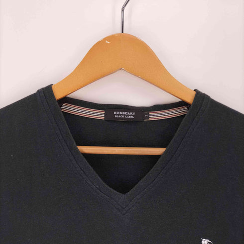 バーバリーブラックレーベル BURBERRY BLACK LABEL ロゴプリント Vネック ショートスリーブTシャツ メンズ 2