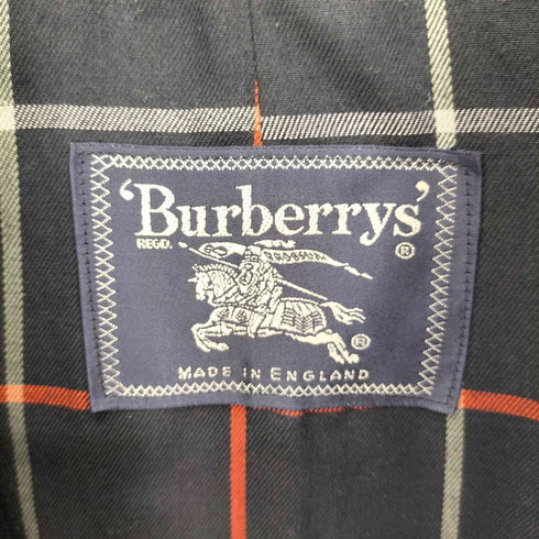 バーバリーズ BURBERRYS 70-80S 英国製 裏地 青 ノバチェック ステンカラーコート レディース