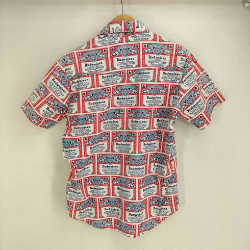 バドワイザー Budweiser 70S 総柄 S/S オープンカラーアロハシャツ メンズ