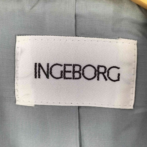 インゲボルグ INGEBORG ツイード レース パール金ボタン 4B シングルブレスト テーラードジャケット レディース JPN:M