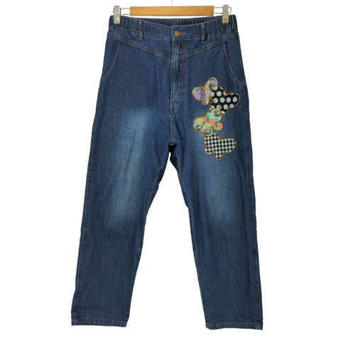 スカラー ScoLar バタフライワッペン パッチワーク デニムパンツ レディース JPN:M