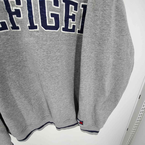 トミーヒルフィガー TOMMY HILFIGER 00S 前V はめ込みガゼット ロゴ 刺繍 リブライン ヘビーウェイト スウェット トレーナー メンズ import:XL