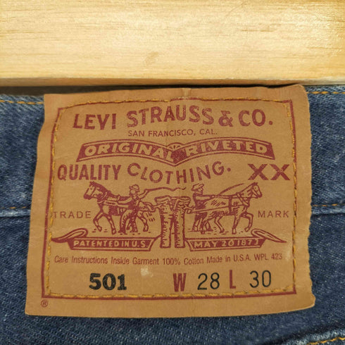 リーバイス Levis 90s USA製 501 ボタン裏522 ボタンフライデニムパンツ メンズ W28L30
