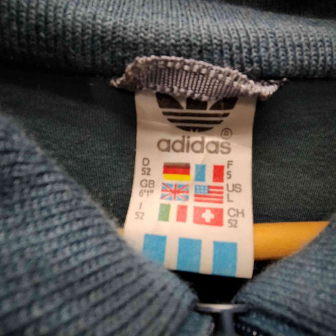 アディダス adidas 80S 西ドイツ製 万国旗タグ ユーロ スイッチング トラック ブルゾン ジャケット メンズ EUR:52