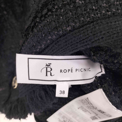 ロペピクニック Rope Picnic フリンジツイードニットカーディガン レディース 38