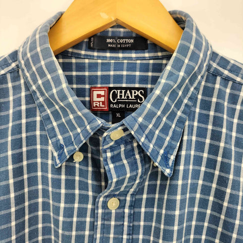 チャップスラルフローレン CHAPS RALPH LAUREN 00s チェック コットン シングルポケット ボタンダウンシャツ メンズ import:XL