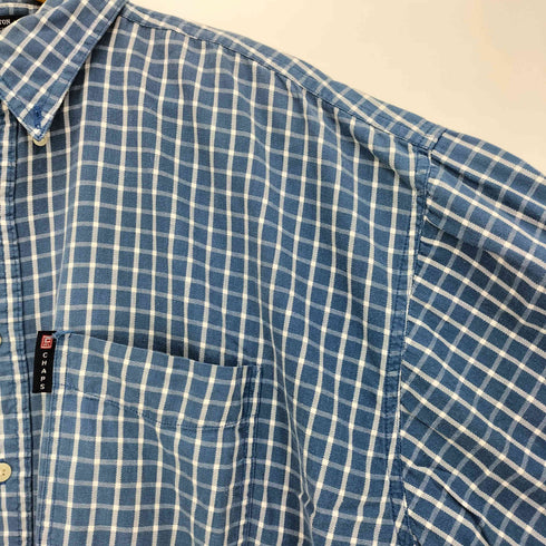 チャップスラルフローレン CHAPS RALPH LAUREN 00s チェック コットン シングルポケット ボタンダウンシャツ メンズ import:XL