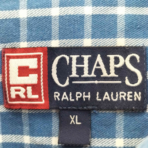 チャップスラルフローレン CHAPS RALPH LAUREN 00s チェック コットン シングルポケット ボタンダウンシャツ メンズ import:XL