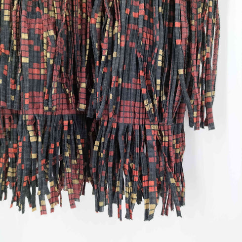 プリーツプリーズイッセイミヤケ PLEATS PLEASE ISSEY MIYAKE 06AW キリム柄ノースリーブフリンジワンピース レディース JPN:3