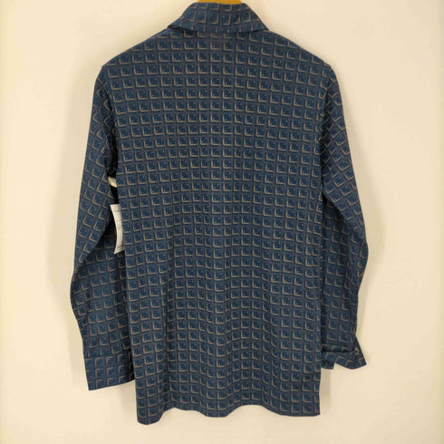 gaias デカ襟 総柄 L/S ポリ シャツ メンズ