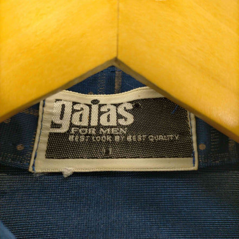 gaias デカ襟 総柄 L/S ポリ シャツ メンズ