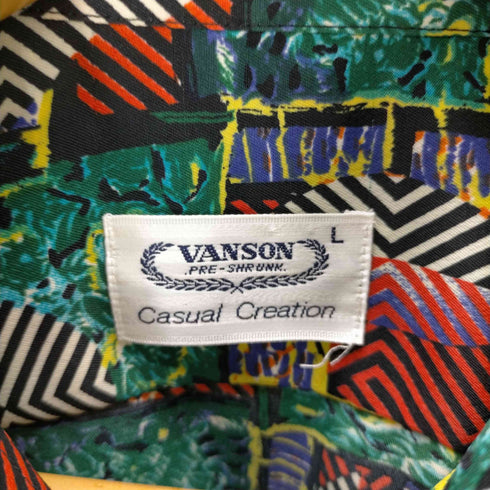 バンソン VANSON Casual Creation 総柄 S/S シャツ メンズ import:L
