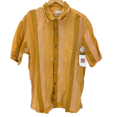 ポールスミスロンドン Paul Smith LONDON 00S OLD MADE IN ITALY Striped Linen 100% Shirt イタリア製 生地 グラデーション ストライプ S/S 麻 リネン 100% シャツ メンズ import:L