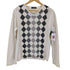 バーバリーブラックレーベル BURBERRY BLACK LABEL V-neck Argyle Tee ホースロゴ刺繍 L/S Vネック アーガイル カットソー メンズ 2
