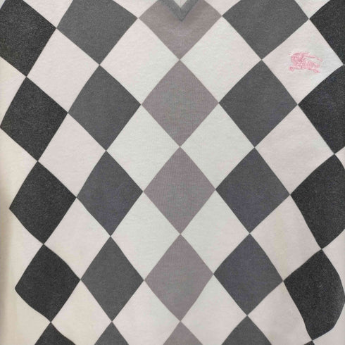 バーバリーブラックレーベル BURBERRY BLACK LABEL V-neck Argyle Tee ホースロゴ刺繍 L/S Vネック アーガイル カットソー メンズ 2